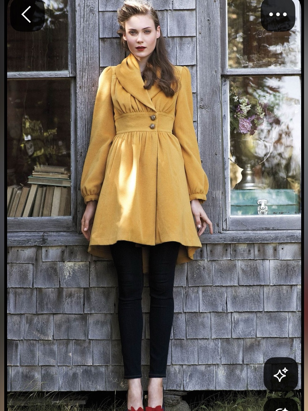 Plenty by Tracy Reese Mustard Yellow Shawl-Collar Pea Coat